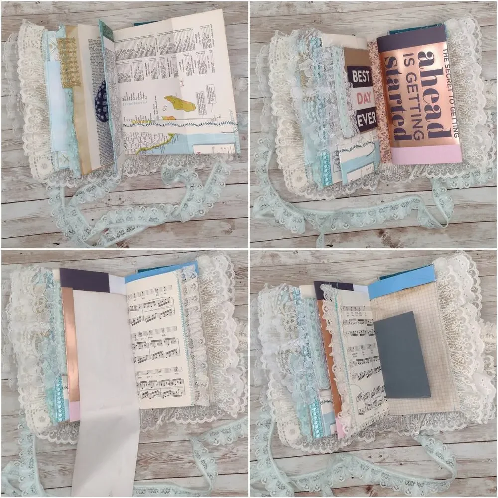 Turquoise Embellished Junk Journal: Flowers, Birds and Butterflies (Explore)